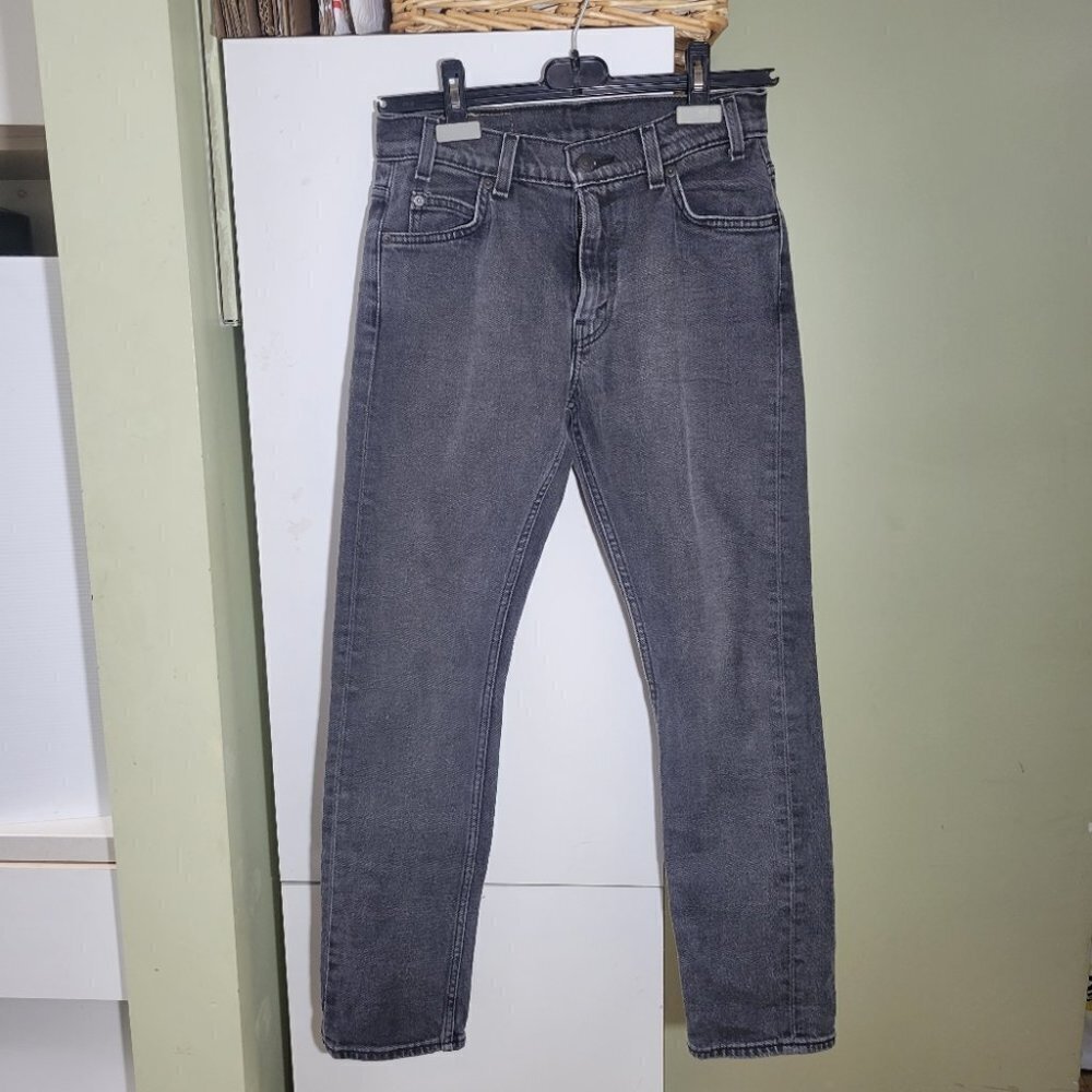 Levis 505 orange tab straight leg jeans charcoal black gray size 26